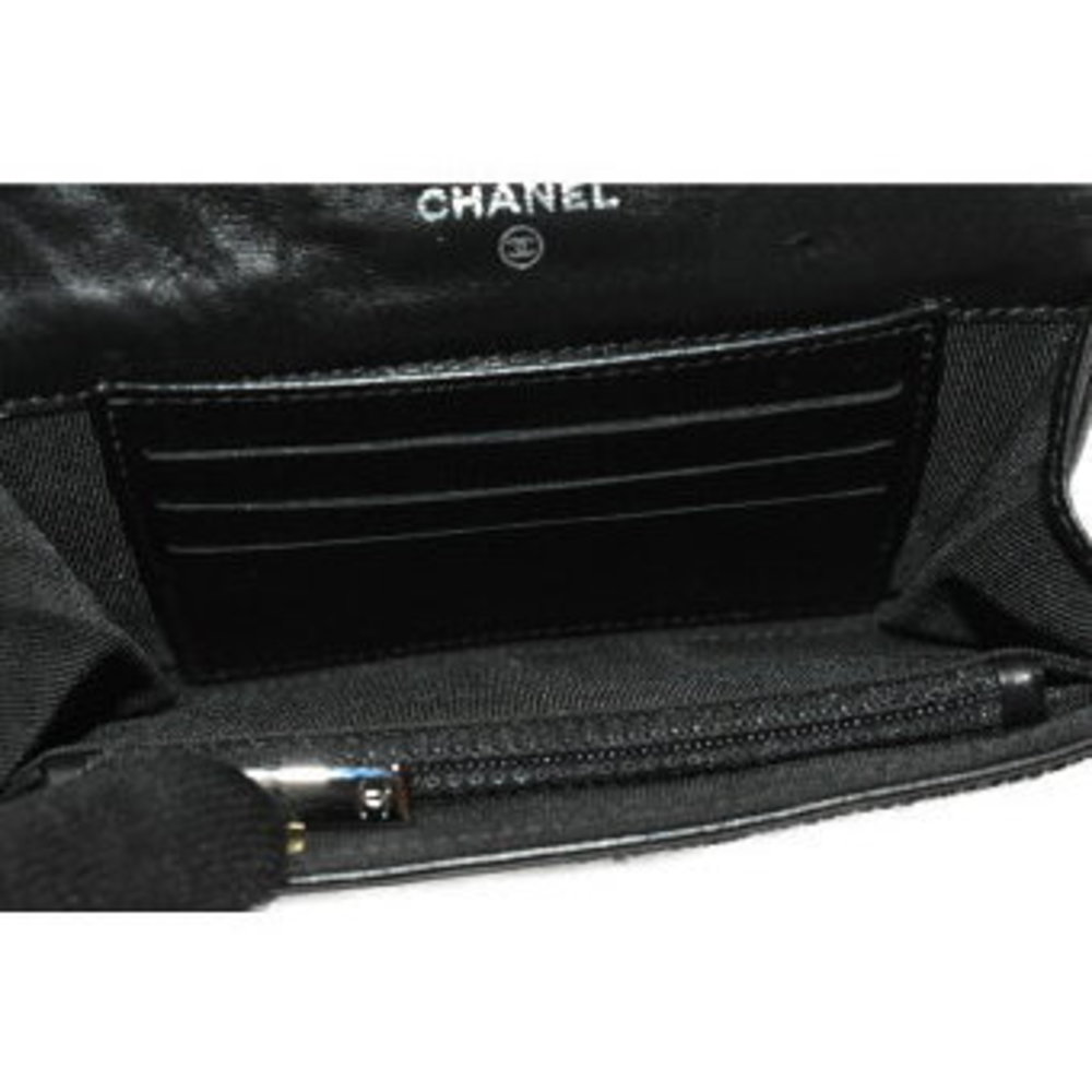 Chanel Icon Patchwork Wallet Black Matsuyama Kuma… - image 6